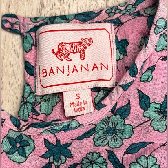 Banjanan Pink and Green Floral Maxi Dress Size Small - Picture 9 of 12